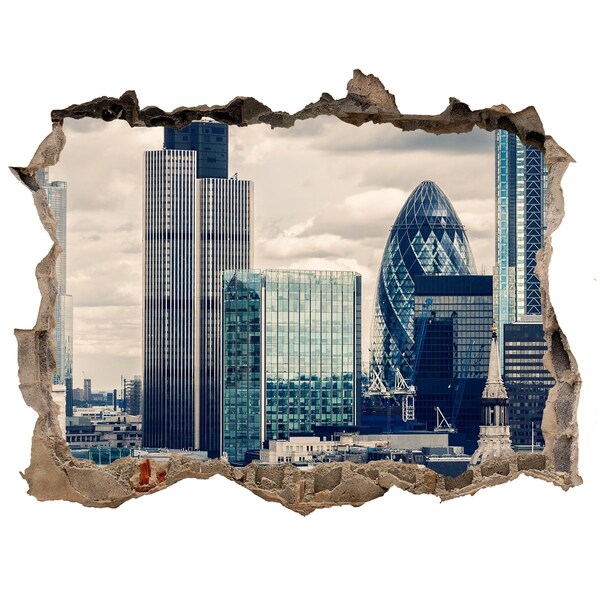 Fototapeta díra na zeď 3D Pohled na moderní město