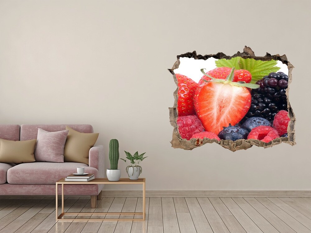 Nálepka díra na zeď beton Lesní ovoce