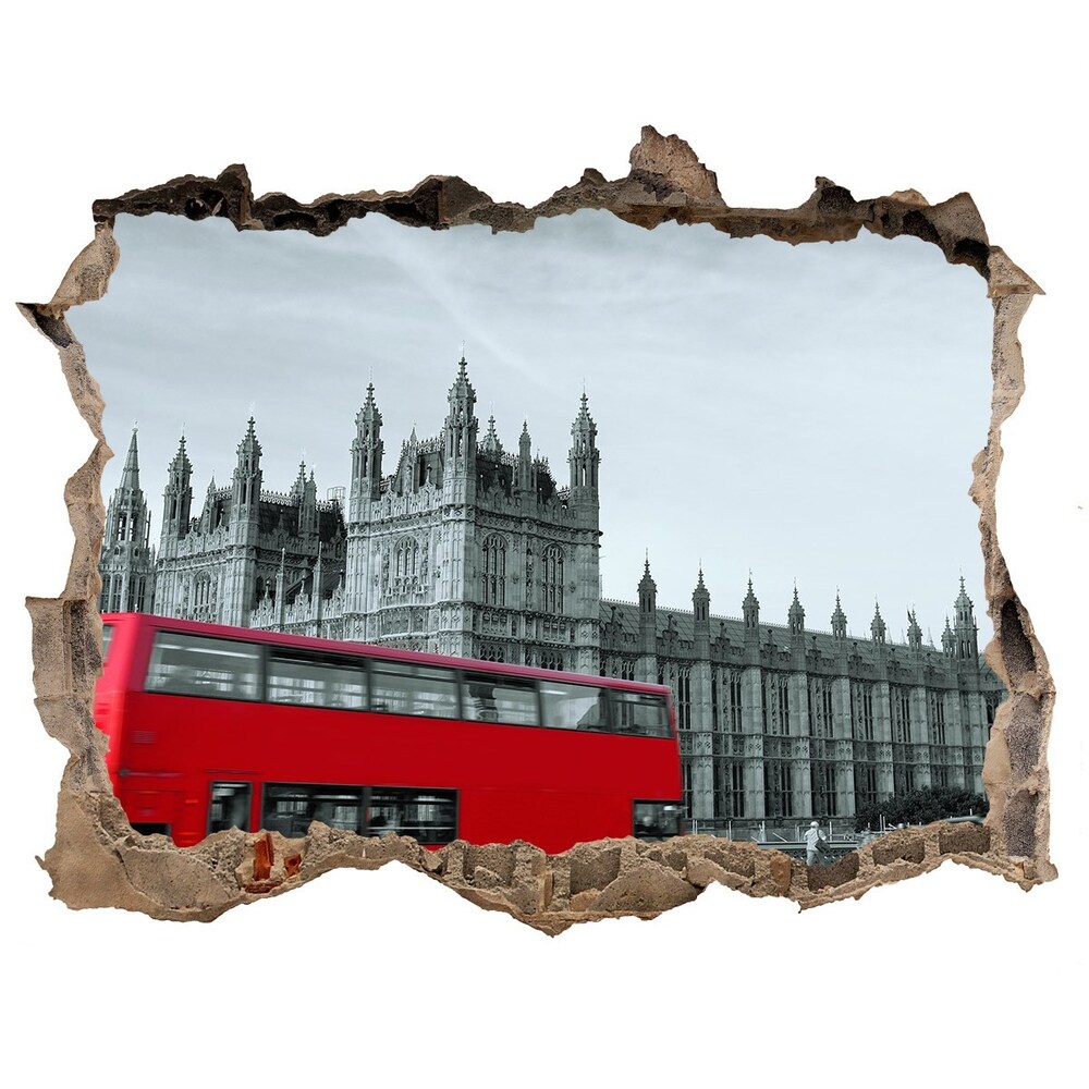 Fototapeta díra na zeď 3D Londýnský autobus