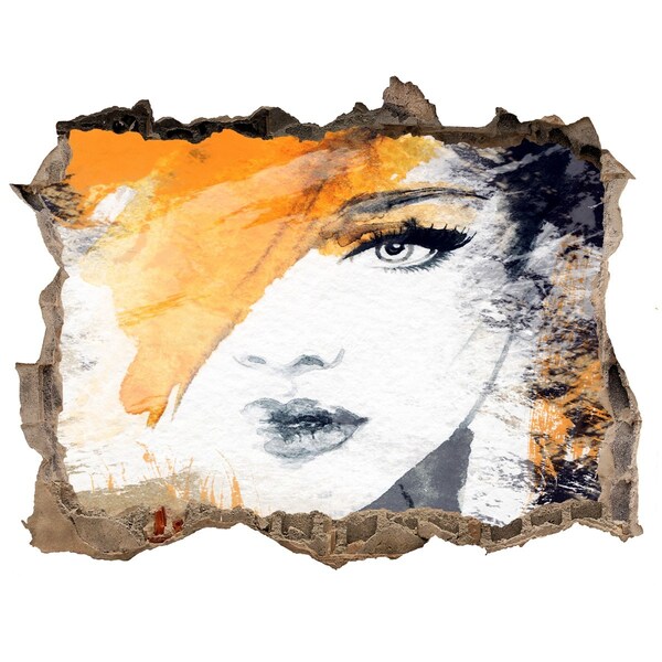 Díra 3D fototapeta nálepka Portrét ve zlatých odstínech