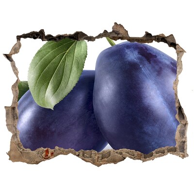 Nálepka 3D díra beton Šťavnaté švestky