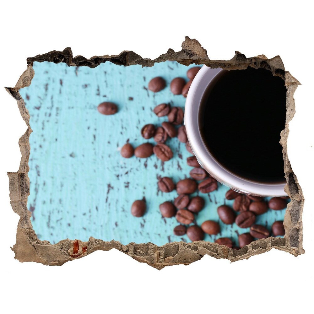 Nálepka 3D díra Černá káva
