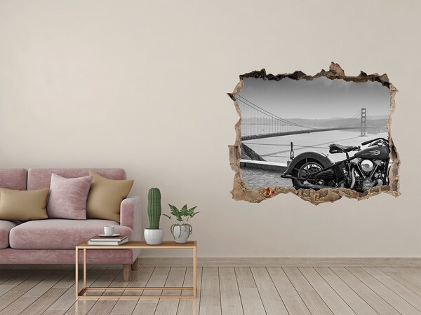 Foto fotografie díra na zeď Motorka
