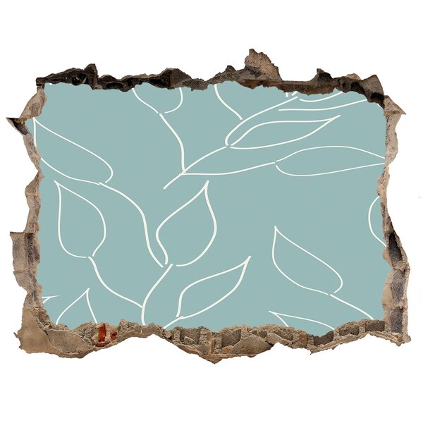 Nálepka 3D díra na zeď Zelená stěna s rostlinným vzorem