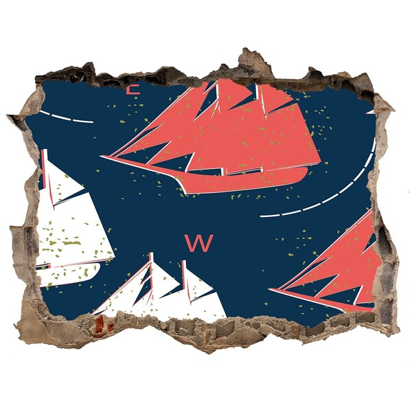 Fototapeta díra na zeď Lodě na moři