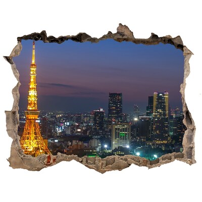 Fototapeta díra na zeď 3D Věž v Tokio