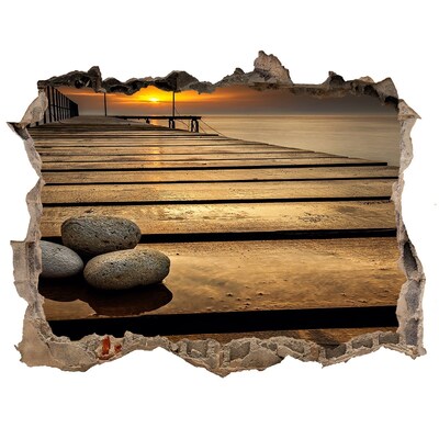 Nálepka fototapeta 3D výhled Západ slunce nad molem