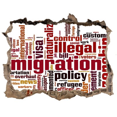Fototapeta díra na zeď Migrační politika