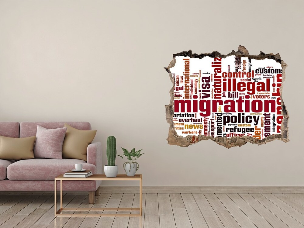 Fototapeta díra na zeď Imigrace