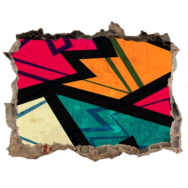 Fotoobraz díra na stěnu Barevná nástěnná malba v díře ve zdi