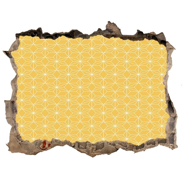 Díra 3D fototapeta na stěnu nálepka Zlatá geometrie na betonovém pozadí