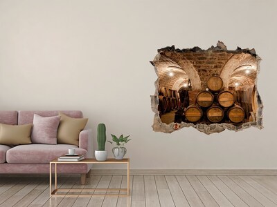 Fototapeta díra na zeď 3D Interiér vinařství se sudy