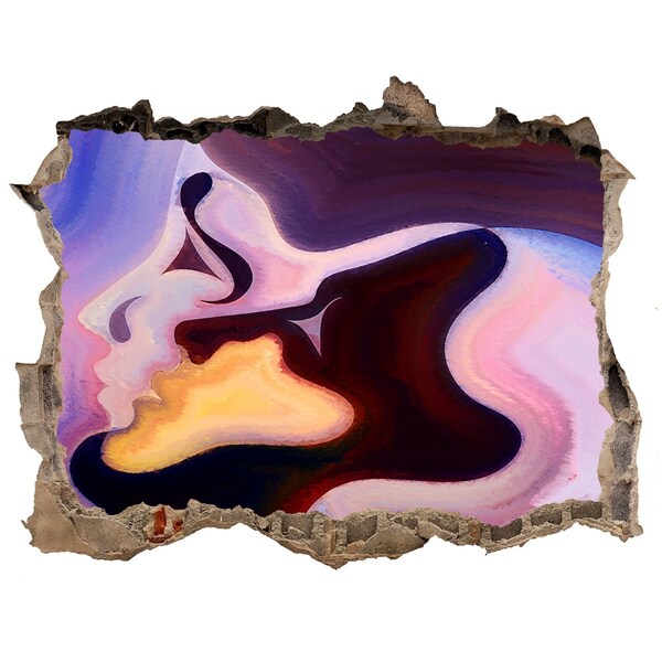 Díra 3D fototapeta nálepka Smyslné tváře lásky