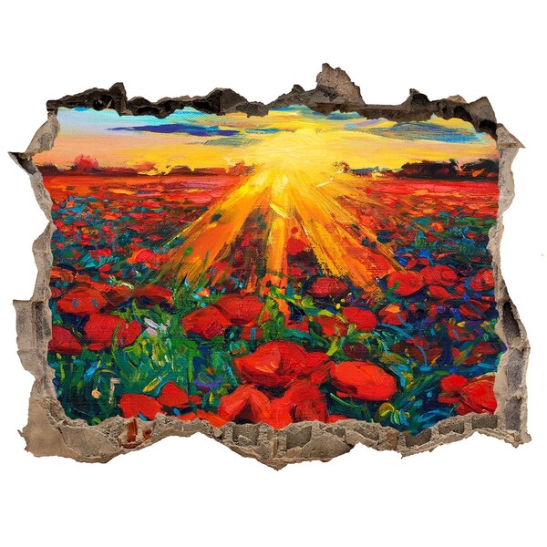 Samolepící díra nálepka Květinová louka na slunci