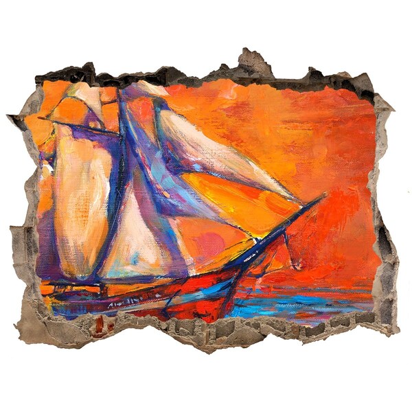 Foto fotografie díra na zeď Západ slunce na moři