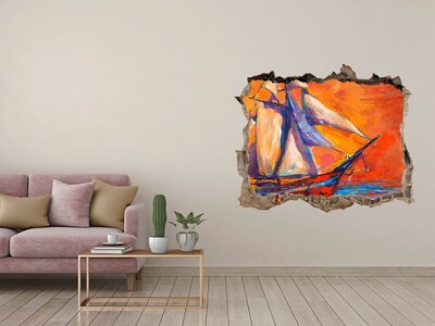 Foto fotografie díra na zeď Západ slunce na moři