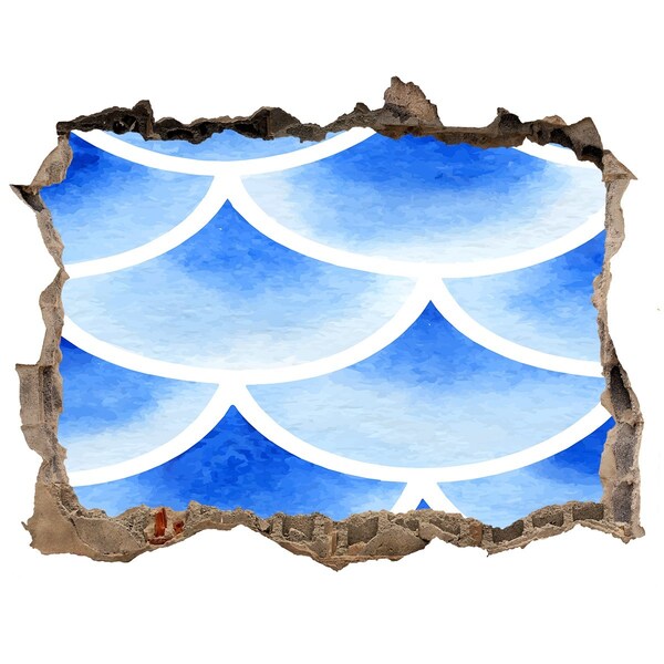 Fotoobraz díra na stěnu nálepka Vodní vlny v díře ve zdi