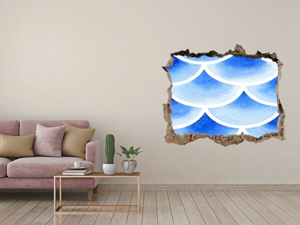 Fotoobraz díra na stěnu nálepka Vodní vlny v díře ve zdi