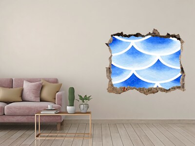 Fotoobraz díra na stěnu nálepka Vodní vlny v díře ve zdi