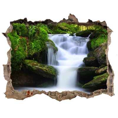 Nálepka fototapeta 3D výhled Vodopád v lese