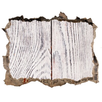 Fotoobraz díra na stěnu Dřevěná deska v poškozené zdi