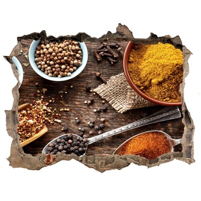 Nálepka 3D díra beton Kuchyňské koření