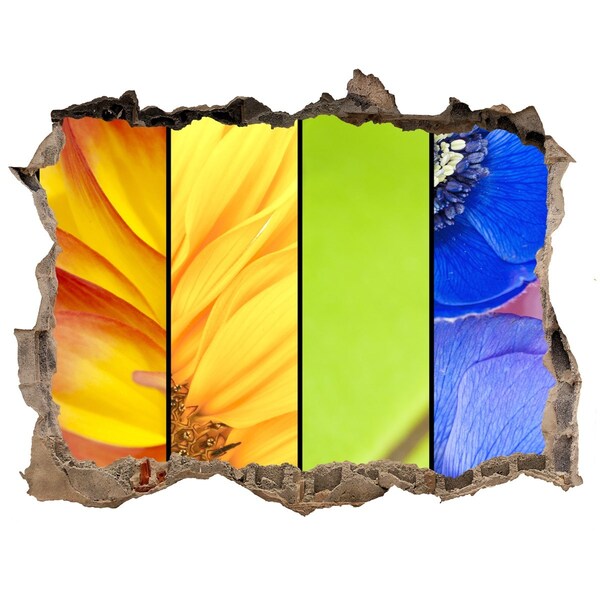 Samolepící díra nálepka Květinový svět za zdí