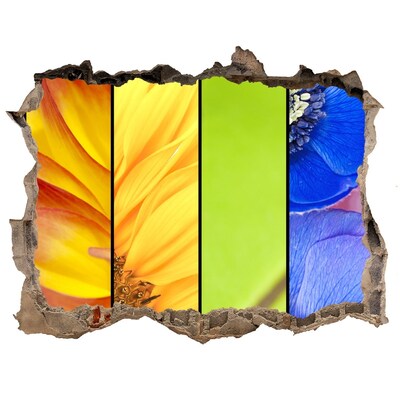 Samolepící díra nálepka Květinový svět za zdí