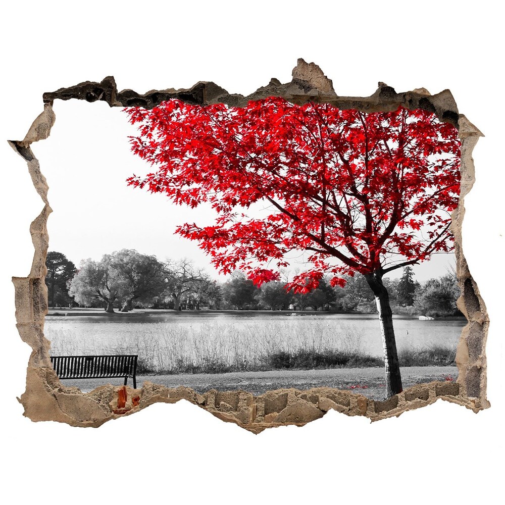 Nálepka fototapeta 3D výhled Červený strom