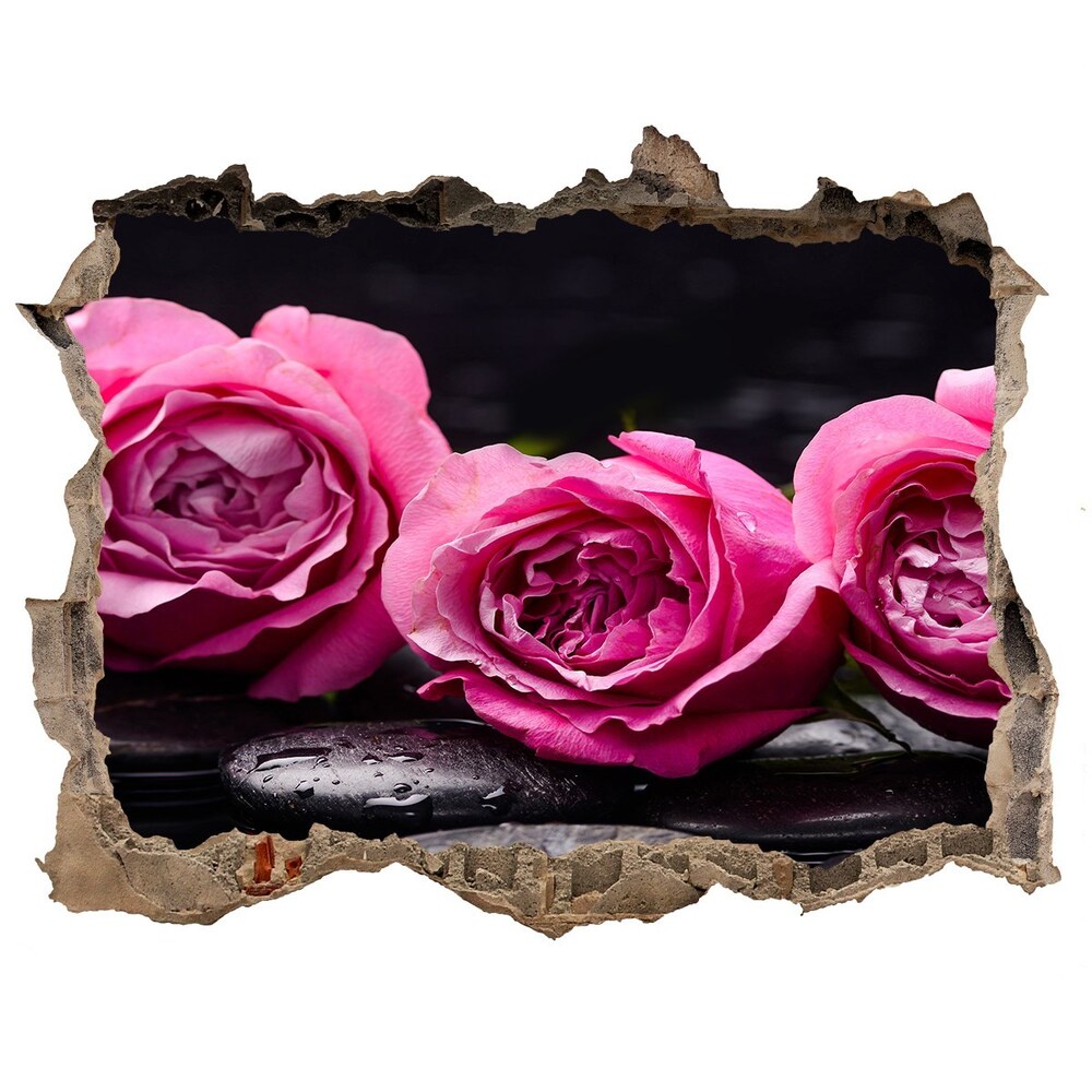 Samolepící díra na stěnu Růžové růže