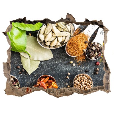 Samolepící nálepka Kuchyňské koření v díře ve zdi