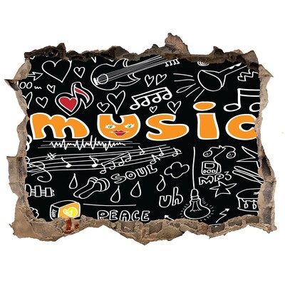 Fotoobraz díra na stěnu Hudební svět za zdí
