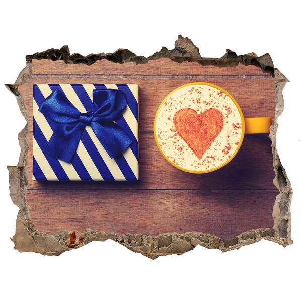 Samolepící nálepka beton Dárek ke kávě se srdíčkem