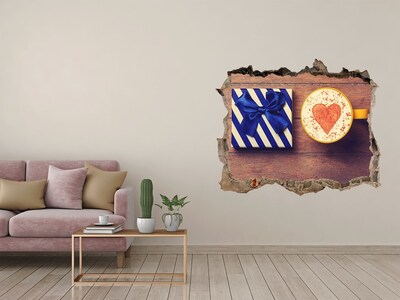 Samolepící nálepka beton Dárek ke kávě se srdíčkem