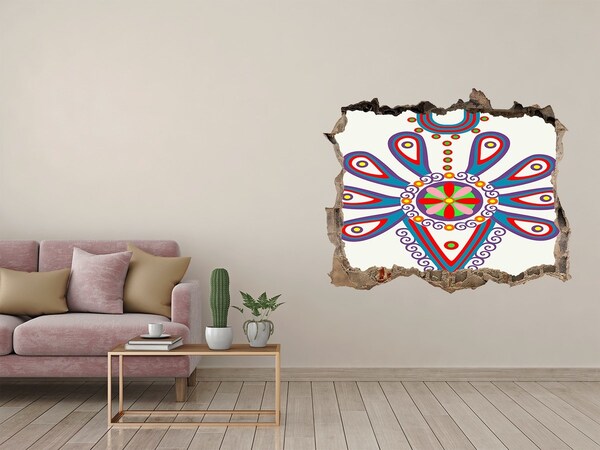 Díra 3D fototapeta nálepka Barevný vzor na pozadí poškozené zdi