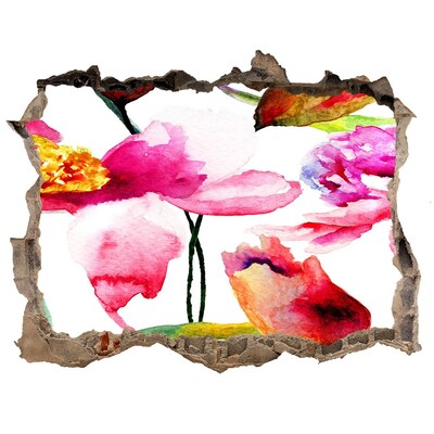 Díra 3D fototapeta nálepka Květinová zahrada za zdí