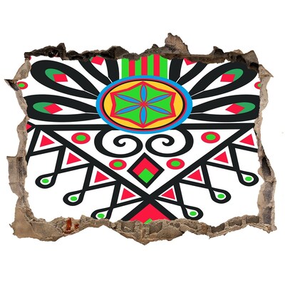 Díra 3D fototapeta na stěnu Barevný lidový vzor