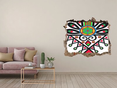 Díra 3D fototapeta na stěnu Barevný lidový vzor