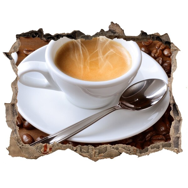 Nálepka díra na zeď Káva v industriálním stylu