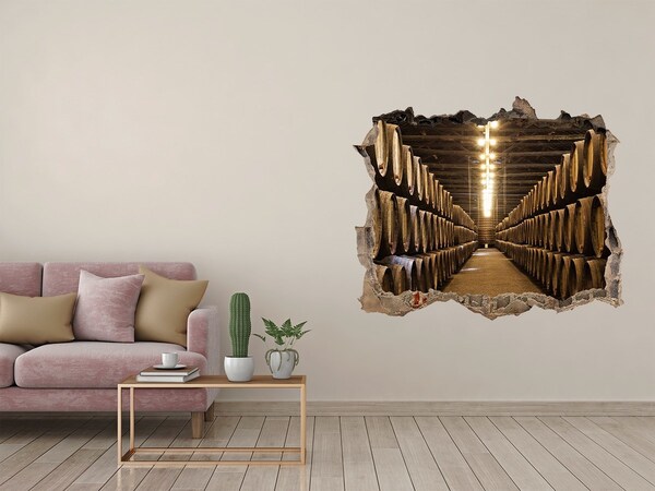 Fototapeta díra na zeď 3D Interiér vinařství se sudy