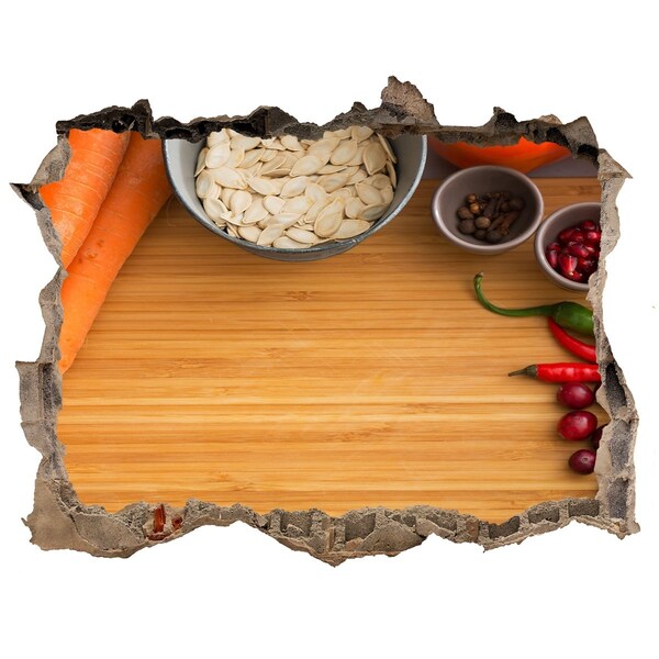 Samolepící nálepka Pohled do kuchyně zpoza zdi