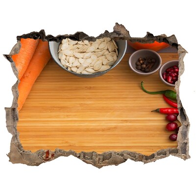 Samolepící nálepka Pohled do kuchyně zpoza zdi