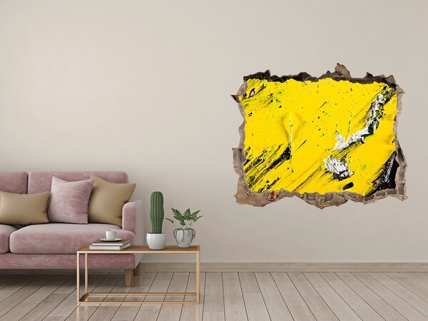 Díra 3D fototapeta na stěnu Zlatá díra v betonu