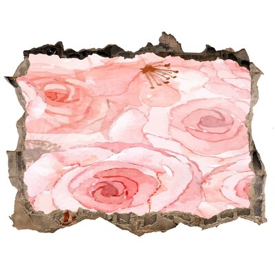 3D díra na zeď Květinová malba v díře ve zdi