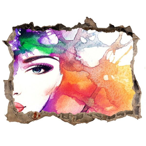 Díra 3D fototapeta na stěnu Portrét v barevné vodě