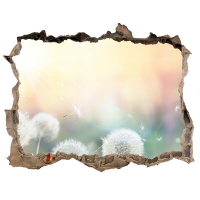 Samolepící díra nálepka Květinový svět za dírou