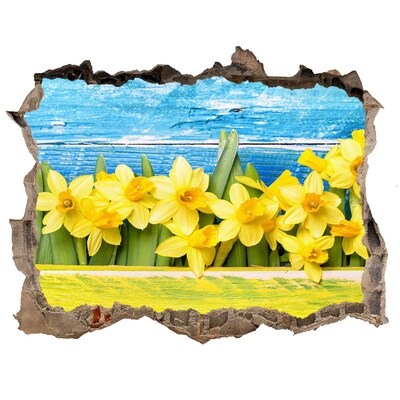 Samolepící díra na stěnu nálepka Květinový ráj za zdí