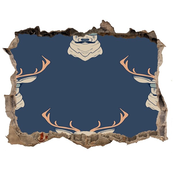 Díra 3D fototapeta nálepka Jelen ve slunečních brýlích