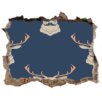 Díra 3D fototapeta nálepka Jelen ve slunečních brýlích