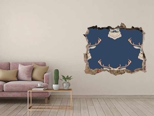 Díra 3D fototapeta nálepka Jelen ve slunečních brýlích